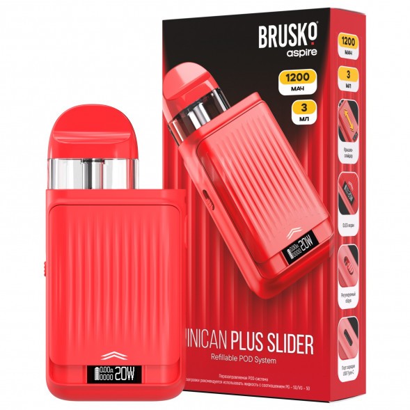 Электронная сигарета Brusko - Minican Plus Slider (Красный) купить в Ижевске