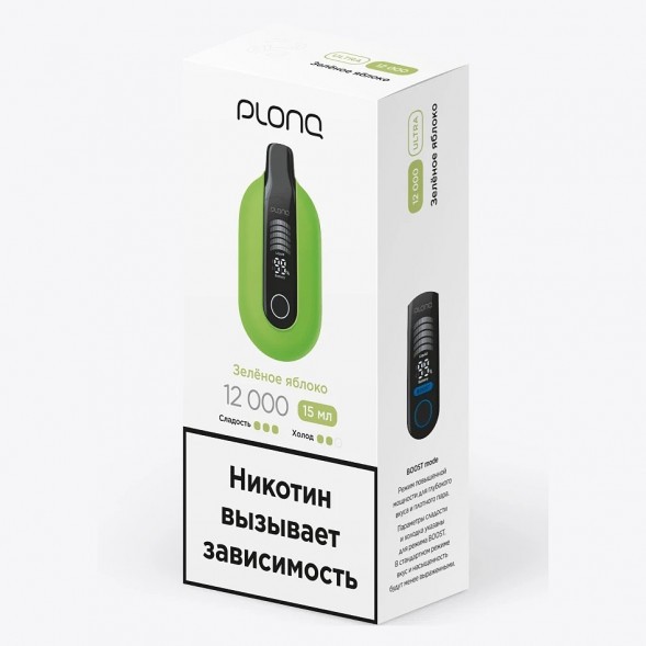 PLONQ ULTRA - Зелёное Яблоко (12000 затяжек) купить в Ижевске