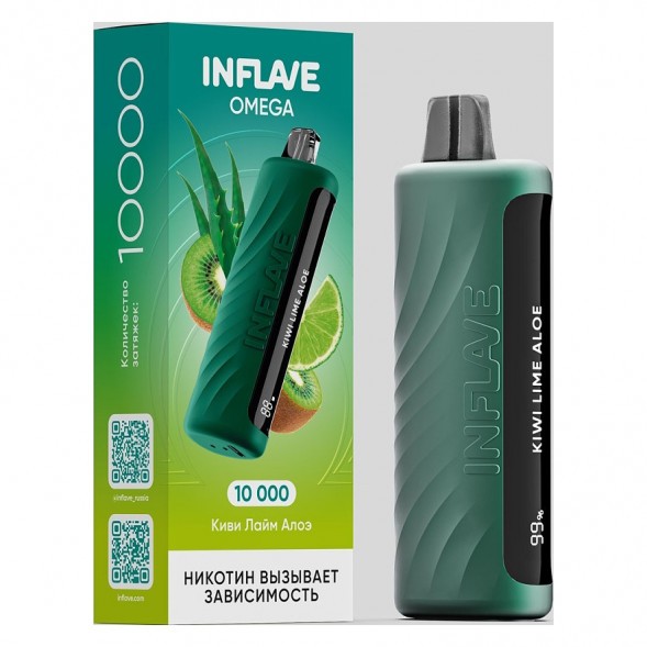 INFLAVE OMEGA - Киви Лайм Алоэ (Kiwi Lime Aloe, 10000 затяжек) купить в Ижевске