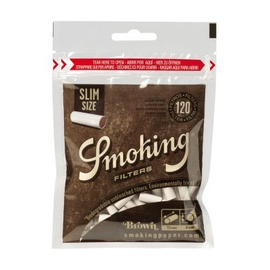 Фильтры для самокруток Smoking - Slim Brown (120 штук, 15x6 мм) купить в Ижевске