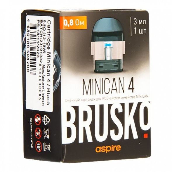 Сменный картридж Brusko - Minican 4 (0.8 Ом, Черный) купить в Ижевске