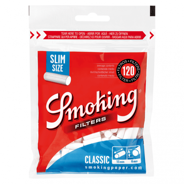 Фильтры для самокруток Smoking - Slim Classic (120 штук, 15x6 мм) купить в Ижевске