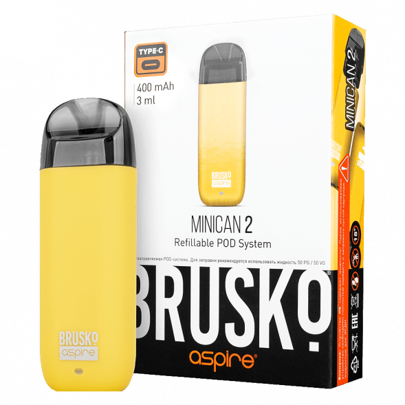Электронная сигарета Brusko - Minican 2 (400 mAh, Жёлтый) купить в Ижевске