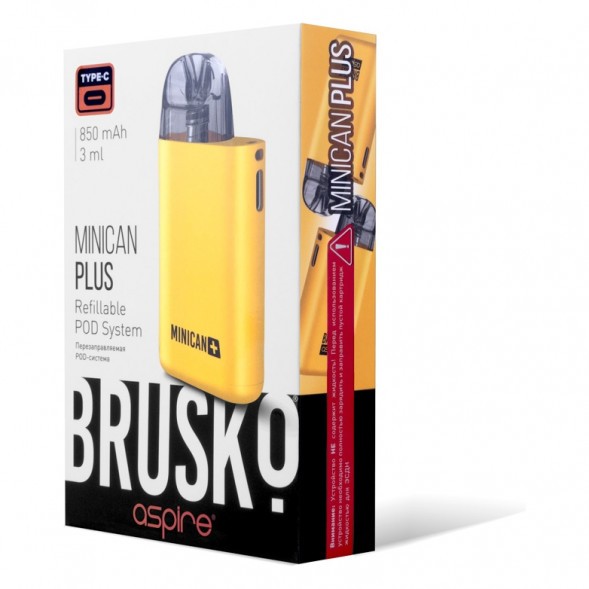 Электронная сигарета Brusko - Minican Plus (850 mAh, Жёлтый) купить в Ижевске