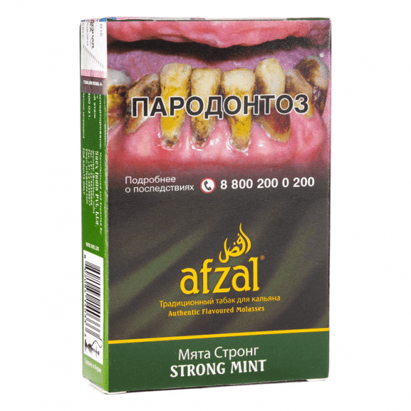 Табак Afzal - Strong Mint (Мята Стронг, 40 грамм) купить в Ижевске
