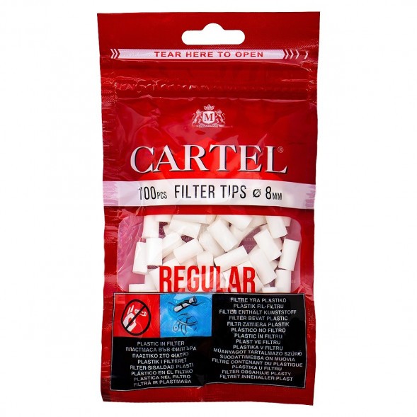 Фильтры для самокруток Cartel - Regular (100 штук, 15х8 мм) купить в Ижевске