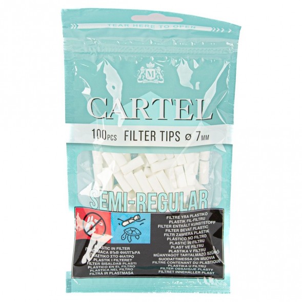 Фильтры для самокруток Cartel - Semi Regular (100 штук, 15х7 мм) купить в Ижевске