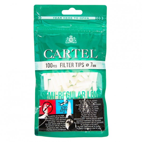 Фильтры для самокруток Cartel - Semi Regular Long (100 штук, 22х7 мм) купить в Ижевске