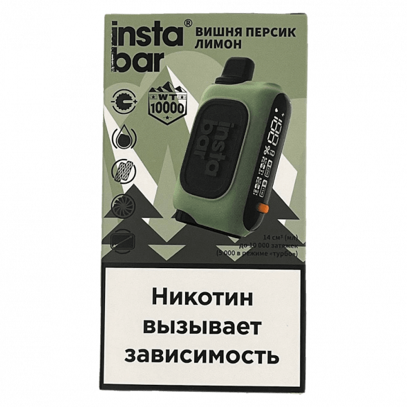 PLONQ INSTABAR WT - Вишня Персик Лимон (Cherry Peach Lemon, 10000 затяжек) купить в Ижевске