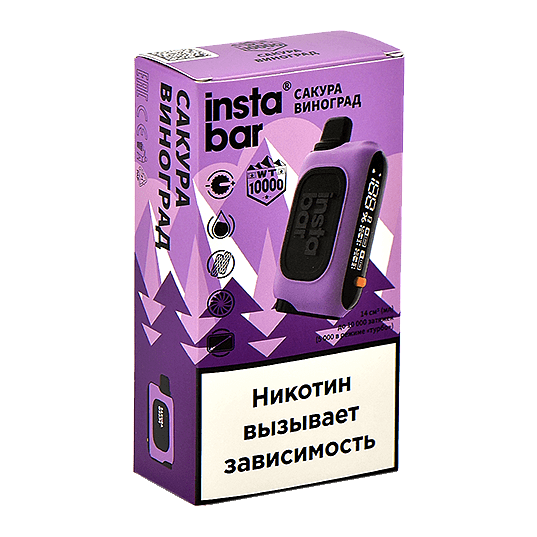 PLONQ INSTABAR WT - Сакура Виноград (Sakura Grape, 10000 затяжек) купить в Ижевске