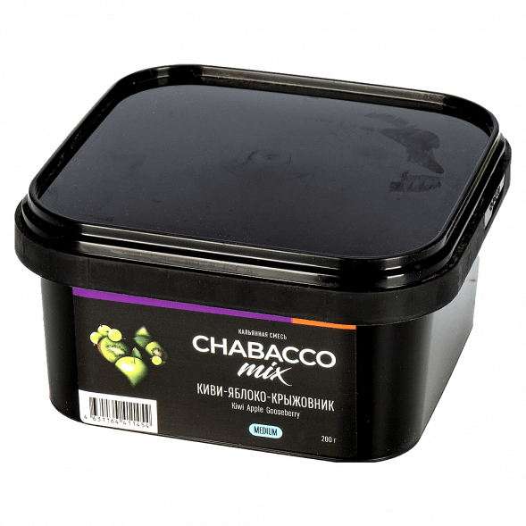 Смесь Chabacco MIX MEDIUM - Kiwi Apple Gooseberry (Киви Яблоко Крыжовник, 200 грамм) купить в Ижевске