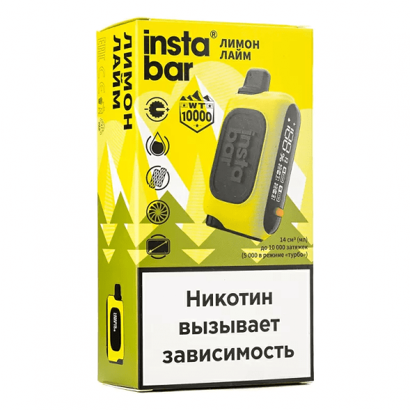 PLONQ INSTABAR WT - Лимон Лайм (Lemon Lime Ice, 10000 затяжек) купить в Ижевске