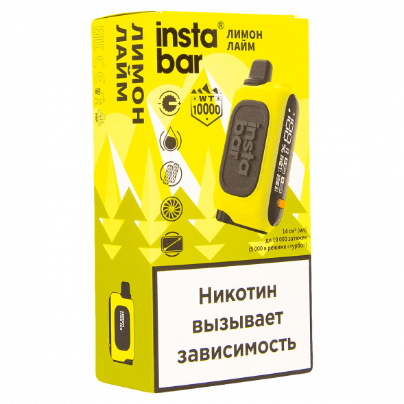 PLONQ INSTABAR WT - Лимон Лайм (Lemon Lime Ice, 10000 затяжек) купить в Ижевске