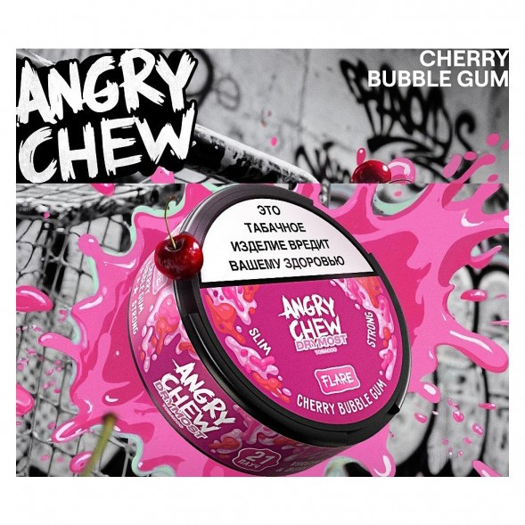 Табак жевательный Angry Chew Slim Strong - DryMost Flare Сherry Bubble Gum (12 грамм) купить в Ижевске