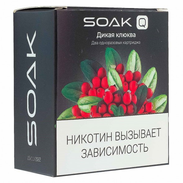 Картридж SOAK Q - Дикая Клюква (1500 затяжек х 2 шт.) купить в Ижевске
